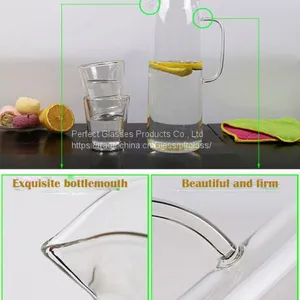 Water Bottle Wholesale Glass Bottle Wholesale Water Jug Glass Decanter Glass Bottle for Kitchen Resturant and Hotel thumbnail-2