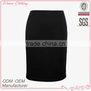 Polyester Chiffon and Black Satin Combination Slim 2015 High Quality Ladies Short Skirt thumbnail-1