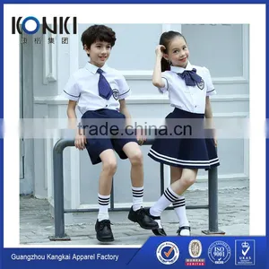 Manufacturers White and Dark Blue School Uniform Design for UK Primarty thumbnail-1