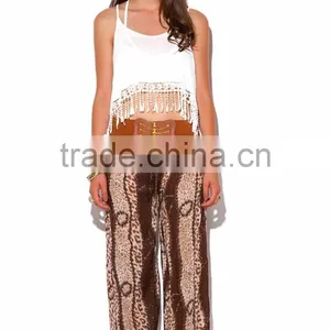 New Style Fashion Animal Print Boho Wide Leg Women's Pants thumbnail-1