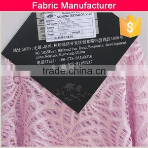 2015 Cicheng Fashion Wholesale Knitted Solid Bridal Lace Fabrics thumbnail-2