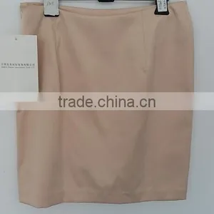 2016 Ladies Beige Plain Dyed Skirt for Summer thumbnail-1