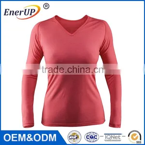OEM Quick Dry Plain Slim Fit Antibacterial Long Sleeve Shirts Apparel Woman for Gym thumbnail-2