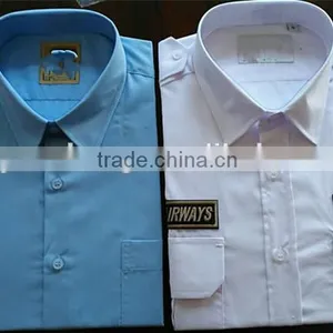 Men White Short Sleeve Pilot Uniform Work Shirt thumbnail-1