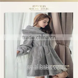 Professional Winter Warm Fur Jacket Women Genuine Leather Real Whole Rabbit Fur Coat Lady Natural Rabbit Fur Overcoat thumbnail-1