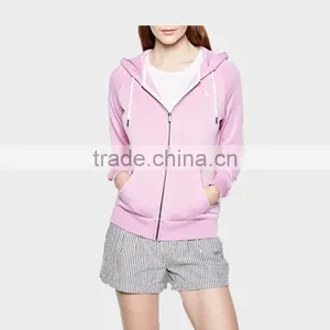 Ladies Sportswear Pink Hoodies 100%Jersey Zipper up thumbnail-1