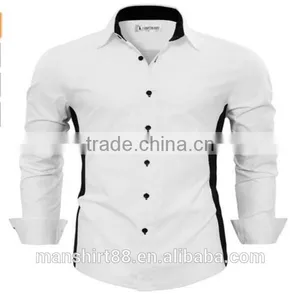 2016 New Wholesale Two Toned Slim Fit Custom Mens Casual Dress Shirts thumbnail-1