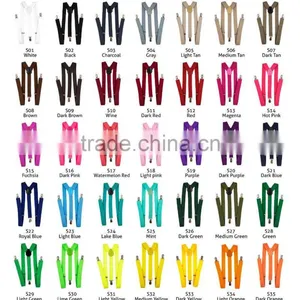 35 Colors 40" New Adult Mens Women Clip-on Suspenders Elastic Y-Shape Adjustable Braces thumbnail-1