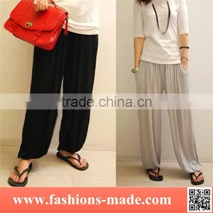 Mercerized Cotton Solid Woman Yoga Harem Pants thumbnail-1