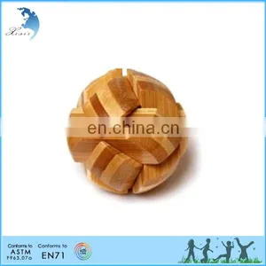 Cheap Price Custom Kongming Lock Brain Teaser Wooden 3D Football Puzzle thumbnail-5