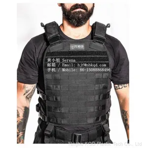 0.6mm Black Hypalon Coated Polyester Fabric for Tactical Vest thumbnail-3