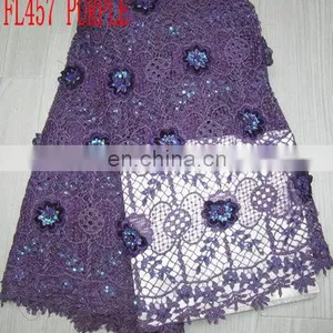 High Quality African French Lace/organza Lace/sequin Lace (FL457) thumbnail-1