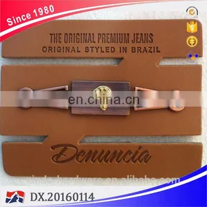 Fashion Leather Label With Metal Logo for Jeans thumbnail-1