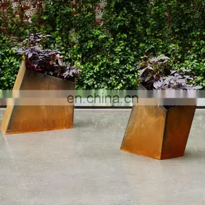 Outdoor Corten Steel Planter Customized Size Corten Steel Pot thumbnail-7