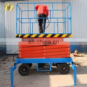 7LSJY Shandong SevenLift 20 m 300kg Portable Manual Hydraulic Mobile Scissor Mechanism Platform Lift Table Work Platform thumbnail-4