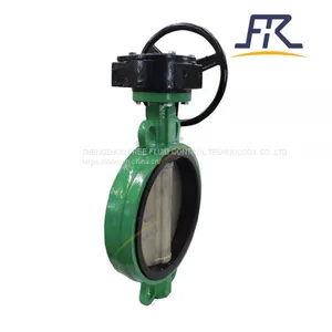 Manual Operation Wafer Ductile Iron Rubber Lined Butterfly Valve Bronze Disc for Sea Water thumbnail-2