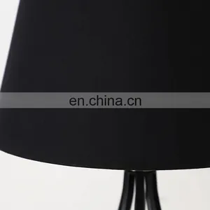 Accept Own Custom Hotel Home Living Room Decoration Silver-plated Base Black Metal Table Lamp thumbnail-5