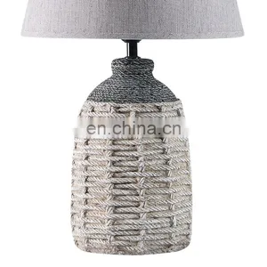 European Style Rope Pattern Cement Table Lamp for Indoor Room thumbnail-4
