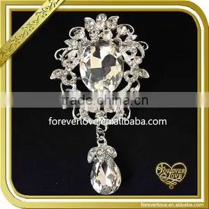 Fashion Female Pearl Pendant Brooch Crystal Brooches Pin FB025 thumbnail-1