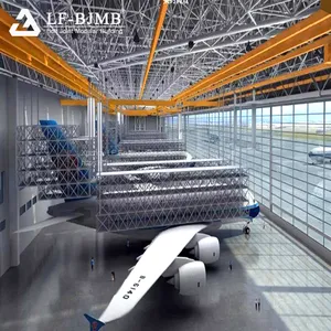 Prefabricated Space Frame Roof Construction Steel Structure Aircraft Hangar For Sale thumbnail-5