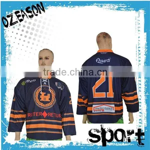 Wholesale Cheap College 100% Polyester Dye Sublimation Printing Custom Made Ice Hockey Jerseys thumbnail-1