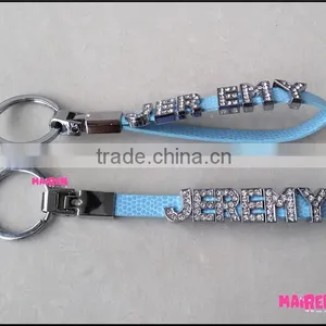 Metal Leather Tourist Souvenir Name Key Chain With Letter thumbnail-1