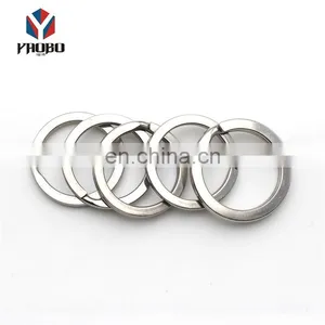 Custom Shape Stainless Steel Plain Flat Key Split Ring Brass Chain For Bag thumbnail-1