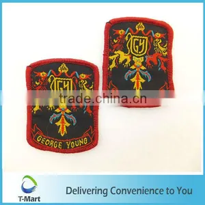 Machine Cut Embroidery Badge/Sticker/patch Design Woven Label for Clothings, Bags, and Garments thumbnail-1