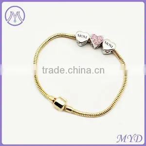 925 Sterling Silver Gold Plated Snake Bracelet Chain thumbnail-2