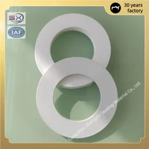 Flange Sealing White PTFE Gasket, Resistant to High Pressure and Corrosion. thumbnail-1