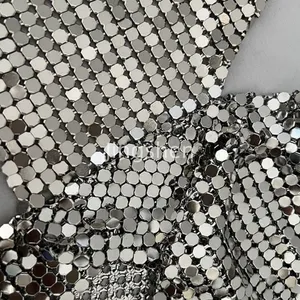 Architectural Metallic Sequin Fabric, Sequined Metallic Mesh Fabric, Suitable for Clothing, Curtains, Tablecloths, Etc. thumbnail-2
