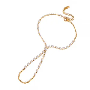 Stainless Steel Gold Plated Zircon Bracelet Adjustable Chain Bracelet Waterproof Hypoallergenic Jewelry for Women thumbnail-4