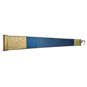 Buddhism Yellow Eternal Blue Xuan Paper Calligraphy Paper Hand Scroll Song Brocade Box Set of Writing The Heart of Sutra thumbnail-5