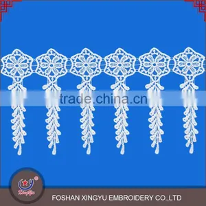 2016 Elegant Embroidery Fancy Garment Accessories 16.5 cm Width Bridal Lace Trim for Wedding Dress Wholesale thumbnail-2