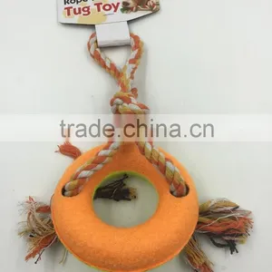 Colored Weaving Cotton Rope Pet Toys With Dog thumbnail-1