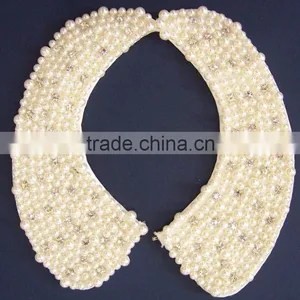 New Arrive Satin Fabric With Pearl Beads Detachable Collar -- H1412062 thumbnail-3