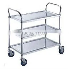 FAYK.PRCM3 FILMA Tea Trolleys-3 Tier Stainless Steel Dining Cart - Round Tube thumbnail-1