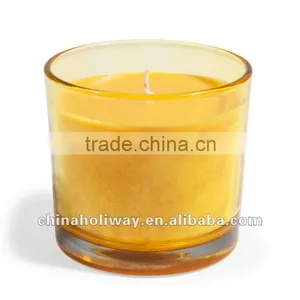 Yellow Glass Candle, Candle Glass thumbnail-1