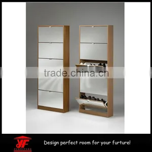 Mirror Furniture Closed Corner Wood Model of Shoe Rack thumbnail-1