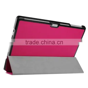 Hot Sale Hor Press Ultra Thin Flip Leather Case for Mircosoft Surface Pro 4 Flip Leather Cover Case thumbnail-2