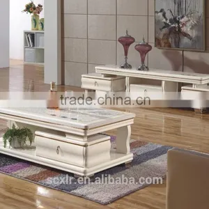 2015carved Wood Marble Top Coffee Table thumbnail-1