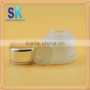 Stock Matte Clear Brown Glass Jar of Cream With Lid Cosmetic Glass Jar Hot Sale thumbnail-3