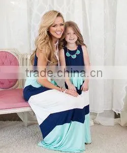 2015 Hot Selling Family Clothes, Mother and Child/daughter Dress Clothing Design Set, Mommy and me Maxi Dress thumbnail-6