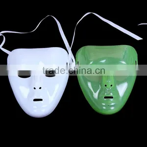 Cheap Wholesale White Green Plastic PVC Dance JabbaWockeeZ Mask for Men thumbnail-3