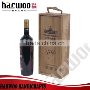 Wood Good Quality Handmade Unfinished Wooden Wine Box thumbnail-1