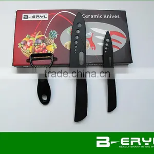 BERYL Black Blade 3pcs Set , Black Ceramic Knife Set 4"6"kitchen Knife+peeler+gift Box, 2 Colors ABS Handle thumbnail-5
