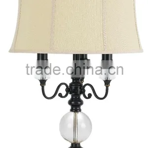 29.5''H METAL+CRYSTAL TABLE LAMP,FABRIC SHADE D17''*D19''*H10'' thumbnail-1