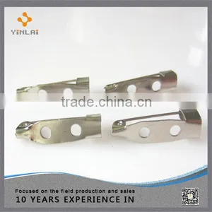 Nickel Plated Metal Brooch Pin Back With Locking Bar thumbnail-4