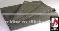 Flame Retardant D-rings Reinforced Canvas Tarp - 6' x 10',16oz Flame Retardant Treated Canvas Tarps thumbnail-1