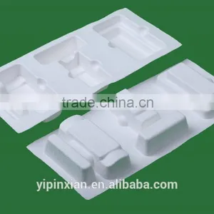 Eco-friendly Biodegradable Compostable Customized Electronic Blister Packaging White Molded Pulp Paper Insert thumbnail-1